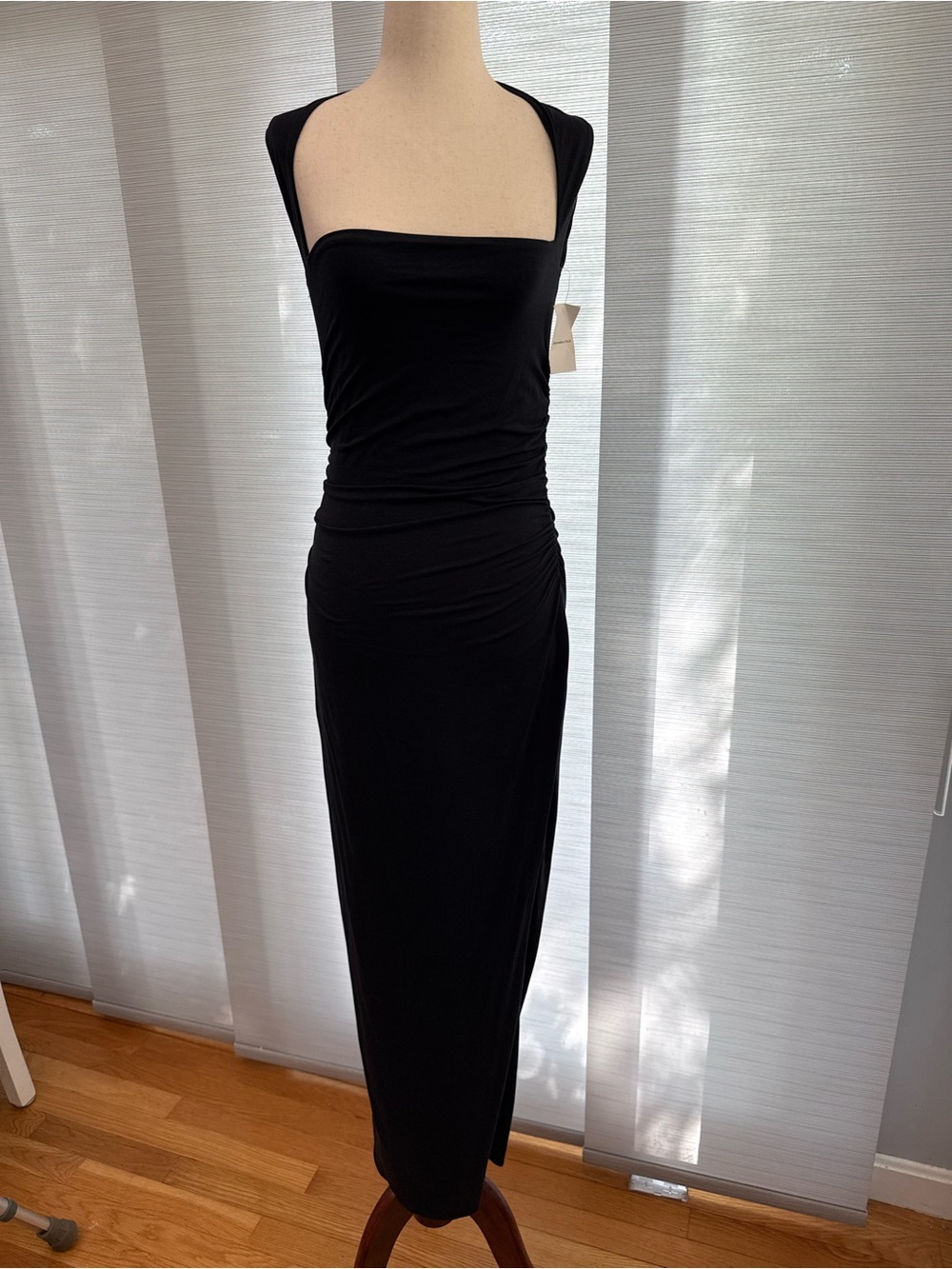 Abercrombie & Fitch Black Square-Neck Maxi dress with Cap Shoulders